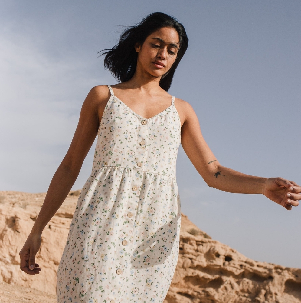 NWOT Not Perfect Linen Sarah Slip Dress- Small